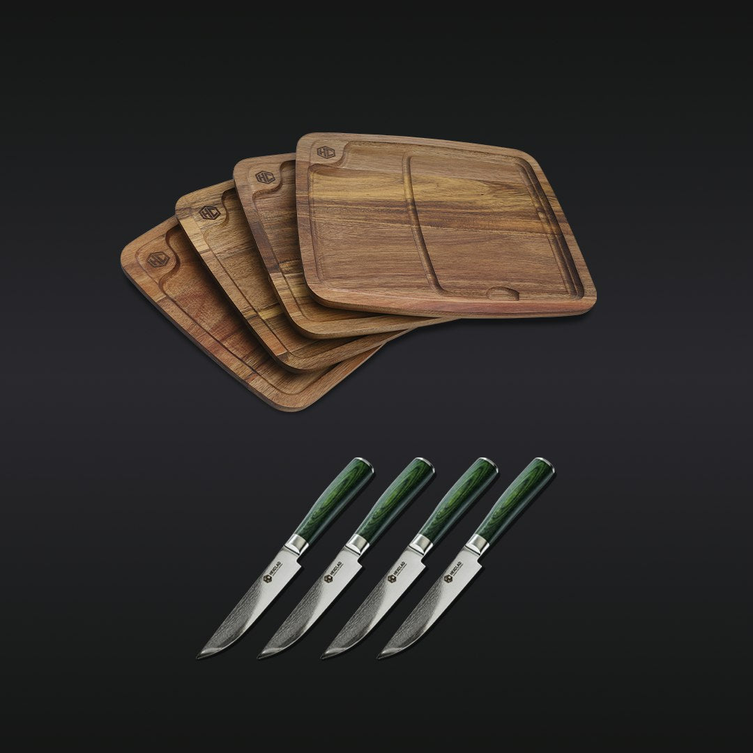 Steak Knife & Bistecca Plate Set, 8-pc (Green)